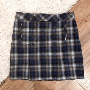 LOFT Pleated Wool Blend Skirt